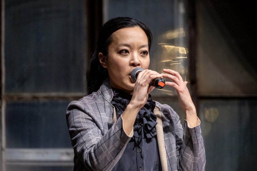 State Rep. Francesca Hong speaks at a governor candidate forum Wednesday, Jan. 21, 2026, at the Cooperage in Milwaukee, Wis. Angela Major/WPR