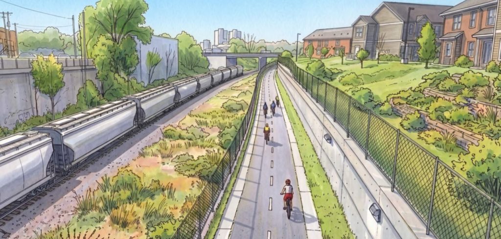 30th Street Trail conceptual drawing. Image from feasibility study.