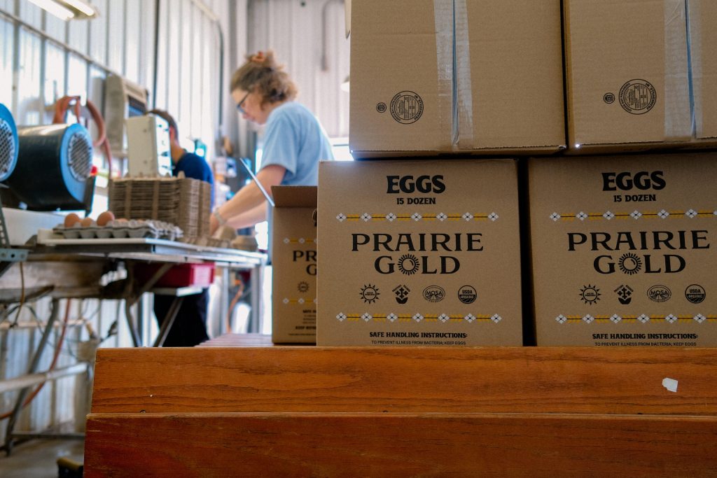 Eggs being packaged at Prairie Gold Organics in Oconomowoc. Photo courtesy of Hunger Task Force