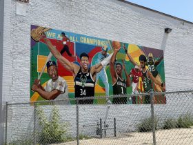 We Are All Champions mural by Rozalia Hernandez Singh. Photo by Jeramey Jannene.
