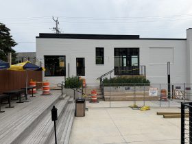 Construction progress on the rear cafe. Photo by Jeramey Jannene.