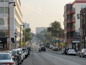 Smog over the Lower East Side, viewed from N. Farwell Avenue. Photo by Jeramey Jannene.