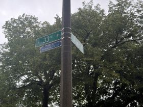 Bishop K. Carter honorary street sign for Kevin Carter. Photo by Jeramey Jannene.