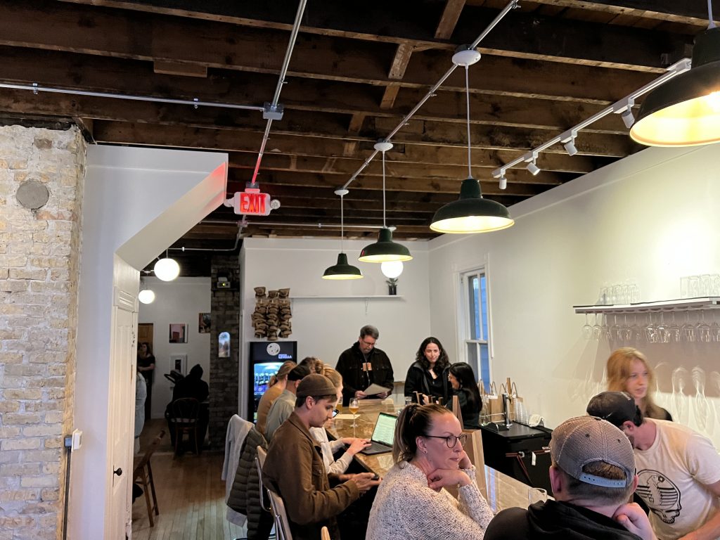 Supermoon Beer Company taproom in 2022. Photo by Jeramey Jannene.