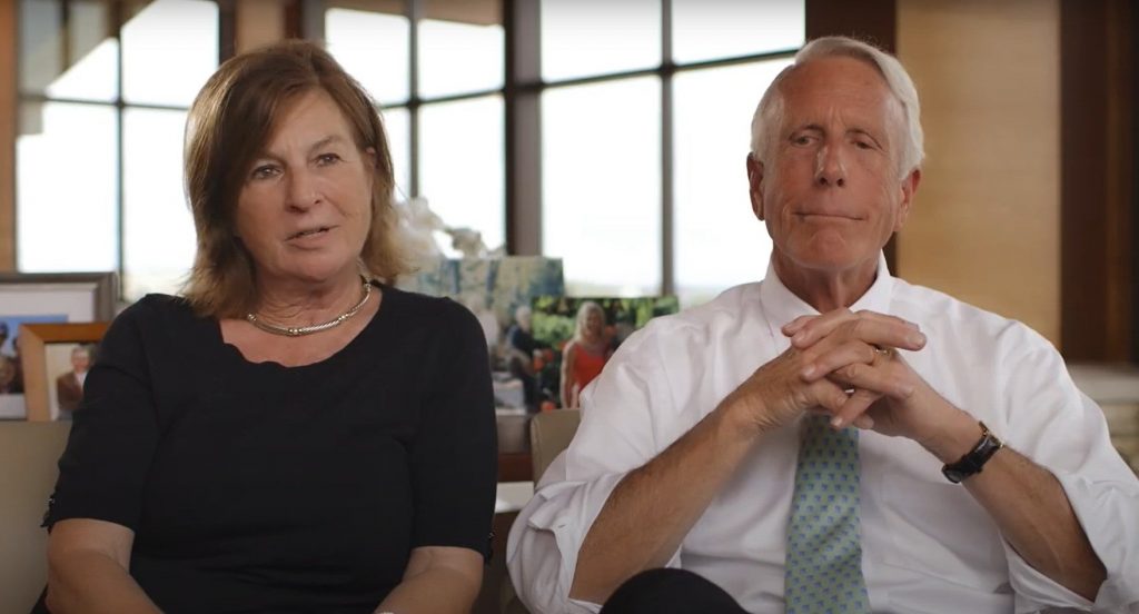 Richard and Elizbeth Uihlein, seen here in a 2017 promotional video, own the Pleasant Prairie-based Uline company. They’re also among the nation’s largest donors to conservative candidates. Screenshot via YouTube