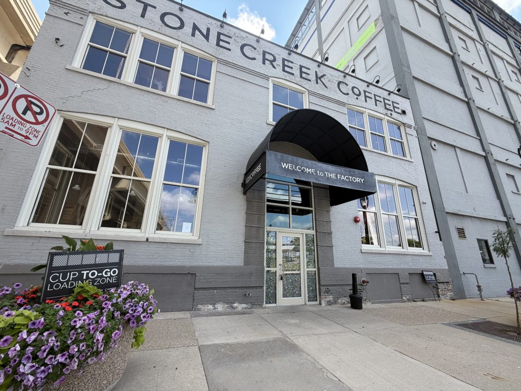 Stone Creek Coffee's factory cafe at 422 N. 5th St. Photo taken Aug. 7, 2026 by Sophie Bolich.