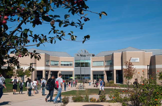 Students on the University of Wisconsin-Whitewater campus. Photo courtesy of UW-Whitewater