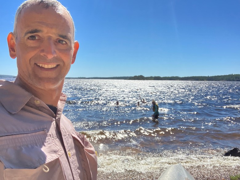 Pablo Toral, chair of environmental studies and political science at Beloit College, takes a selfie during his recent trip to the Boundary Waters on the Minnesota-Canadian border. The photo was taken before wildfires caused his group to evacuate. (Courtesy of Pablo Toral)