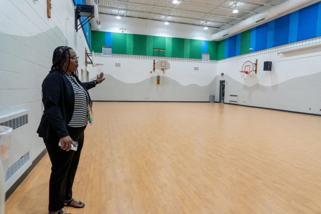 Principal Tonya Love shows off improvements at Starms Discovery Learning Center. Photo from Milwaukee Public Schools.