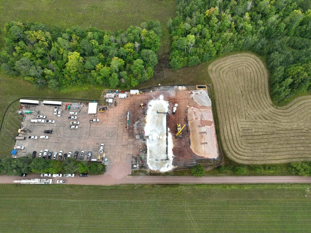 Around 150 people are responding to a leak of natural gas liquids from Enbridge’s Line 5 oil and gas pipeline, according to the company. Photo courtesy of Enbridge