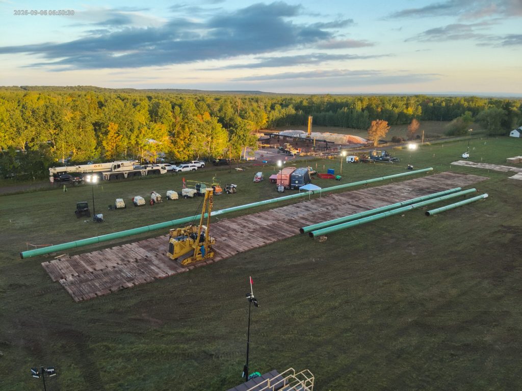 Crews are building a 1,500-ft. long segment around the site of Enbridge’s gas leak in Iron County. Photo courtesy of Enbridge