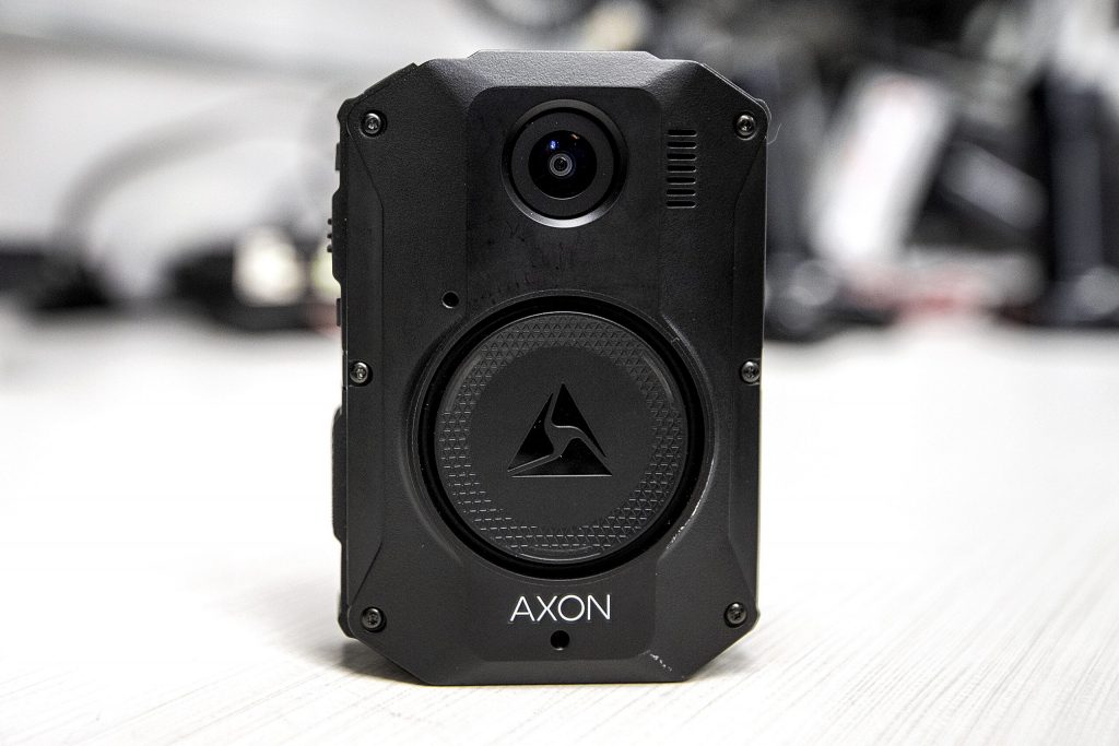 Officers at the Wauwatosa police department wear body cameras that hook onto the pockets of their uniforms. Angela Major/WPR