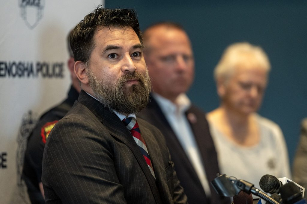 Kenosha County District Attorney Xavier Solis answers questions about a cold case from the 1970’s on Tuesday, March 31, 2026, at the Kenosha Public Museum in Kenosha, Wis. Angela Major/WPR
