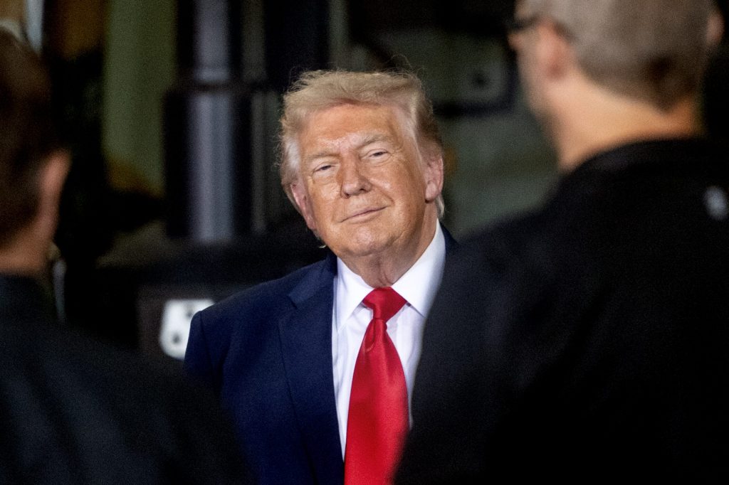 President Donald Trump arrives at a roundtable event Friday, June 5, 2026, in Chippewa Falls, Wis. Angela Major/WPR