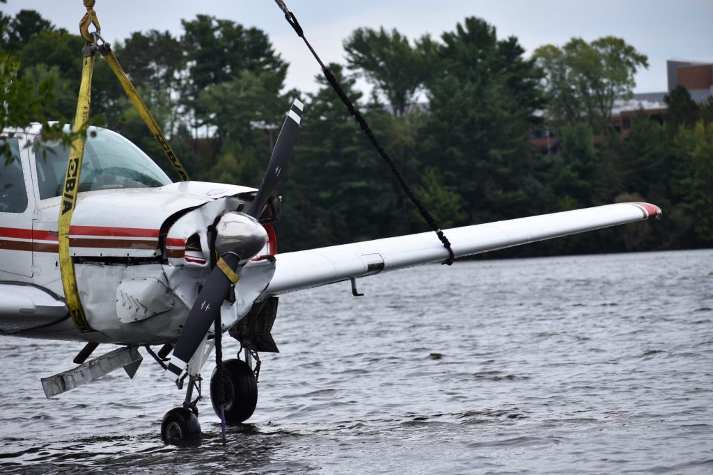 As the light improves above the water, damage to the nose is visible, as the tires tip-toe in the waves. Avery Martinez/WPR