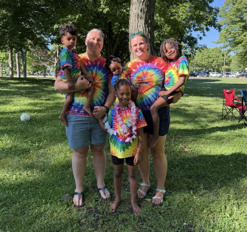 Celia Olson and McKenna Olson held a party in Milwaukee's Humboldt Park to celebrate their family and the adoption of their two youngest children. (Courtesy of McKenna Olson)