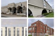 (Clockwise from top) 600 @ Bronzeville building, Hillview Building, Longellow Elementary School and rendering of The Oakleaf.