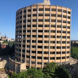 The residence hall is being demolished following the opening of The Commons.

Photo taken July 22nd, 2019 by Jeramey Jannene. All Rights Reserved.