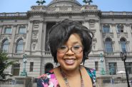 Jean Darnell, photo provided, in front of Central Library (photo by Laura Thompson).