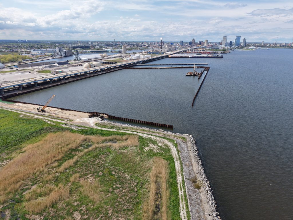 The DMMF under construction in May 2025. Photo by Urban Milwaukee staff.