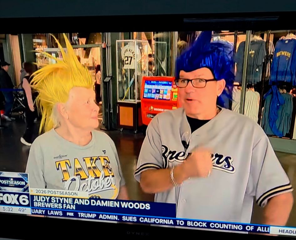 Superfan Judy Styne (left) was featured recently in a segment on Fox 6 News earlier this year. (Photo provided by Judy Styne)