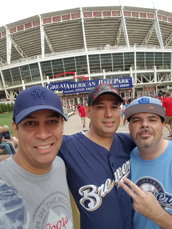 Arnold Peabody and friends at the Great American Ballpark in Cincinnati, Ohio. (Photo provided by Arnold Peabody)