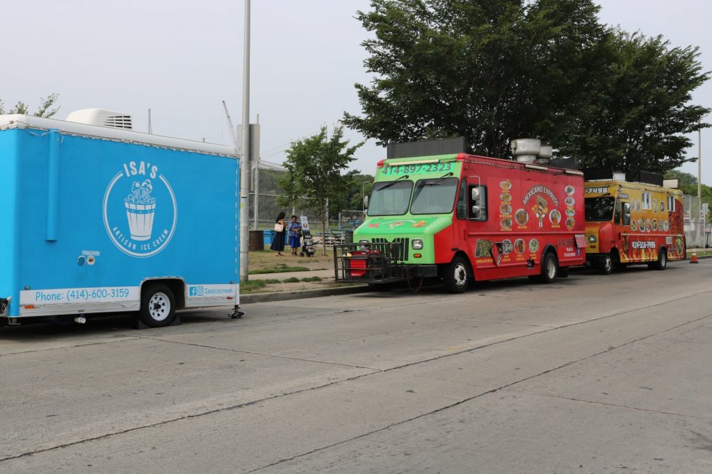 Food Trucks on W. Burnham St. Photo taken on Aug. 9, 2023 by Sophie Bolich. 