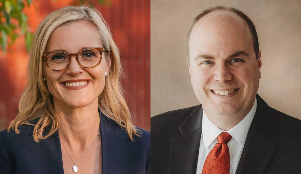 Candidates for lieutenant governor, Democrat Sarah Godlewski, left, and Republican David Varnam, right. Photos courtesy of the campaigns