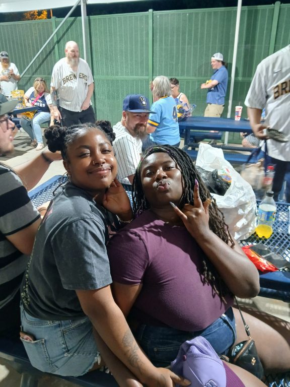 Ryeshia Farmer (right) attends several games each year. (Photo provided by Ryeshia Farmer)
