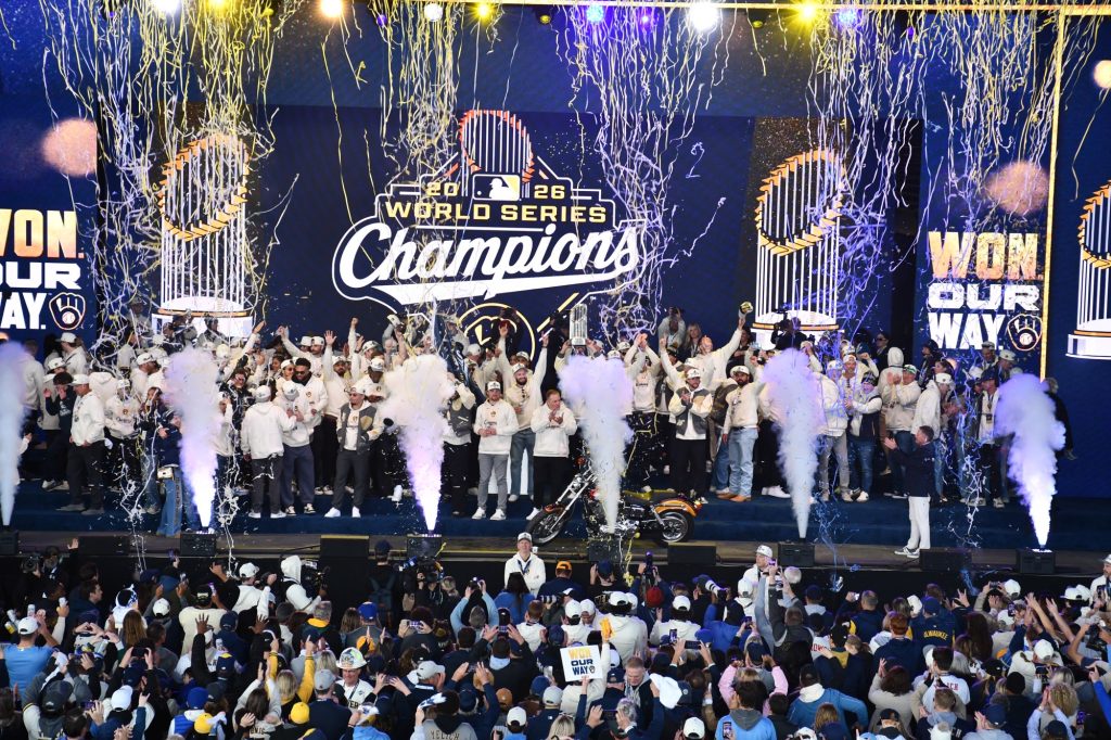 2026 Milwaukee Brewers championship celebration. Photo taken Oct. 30, 2026 by Jeramey Jannene.