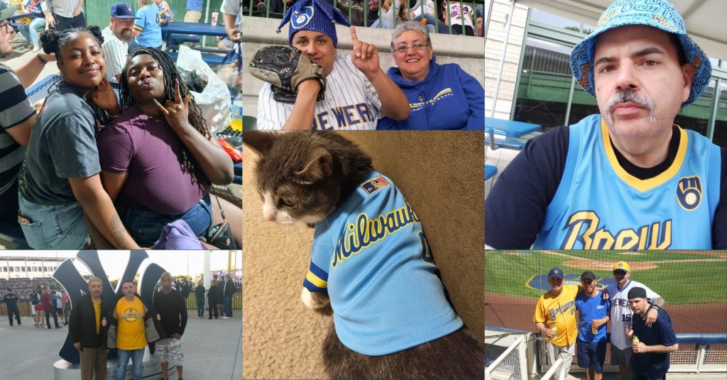A collage of Brewers superfans from Milwaukee (Created by Jonathan Aguilar / Milwaukee Neighborhood News Service / CatchLight Local)