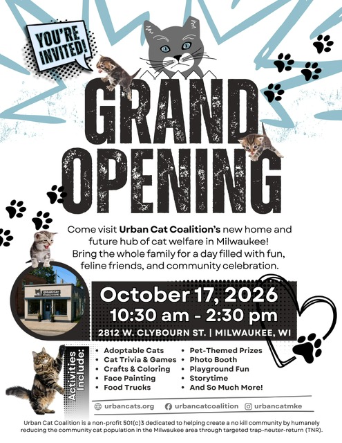 Urban Cat Coalition Celebrates Grand Opening of First Brick-and-Mortar Rescue Center in Milwaukee