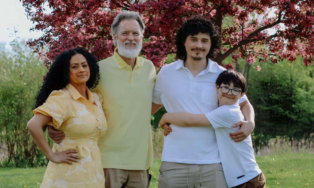 Wendy Mendez, left, and Richard Godfrey, second from left, stand with their two sons. The family moved to Oshkosh, Wisconsin, from Costa Rica in 2020. Photo courtesy of the Godfrey/Mendez family