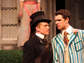 Kelsey Brennan, Matt Schwader and Marcus Truschinski in The Importance of Being Earnest, 2014.