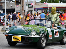 Bay View Pumpkin Pavilion  at the 2023 Humboldt Park Independence Day Parade