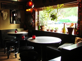 Banquette seating.