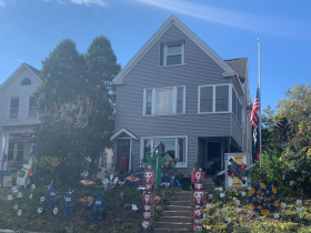 One house features Jack Skellington heads. Photo taken Oct. 19, 2021 by Annie Mattea.