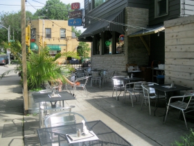 Palomino sidewalk seating.