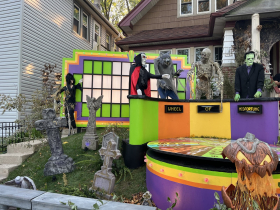Wheel of Misfortune at A&J's Halloween House