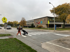 Alison Peterson and Aubrey Jannene Cross S. Howell Ave. Raised Crosswalk