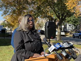 Katrice Cotton at Raised Crosswalk Event