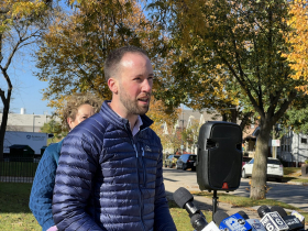 Kevin Muhs at Raised Crosswalk Event