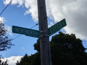 Intersection memorializing Elijah Estes and Zebiah Wentworth