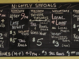 Nightly specials.