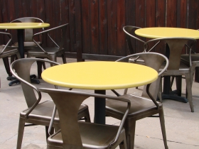 Patio tables.
