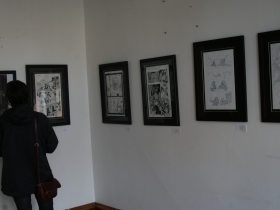 The artwork includes pieces by local comic book creator Matt Chic.