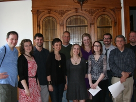 Spoilers cast, from left to right: Troy Freund, Kari Courture, Derek Freund, Lisa Walker England, Jaime Jastrab, Katrin Hustedde, Lisa Marie Moldenhauer Rasmussen, Joanne Helmers, Jason Krukowski , Terrence Donohue, and Scott Radtke.