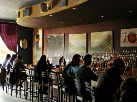 The bar top.