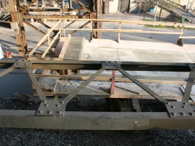 Marsupial Bridge trestle stair under construction.