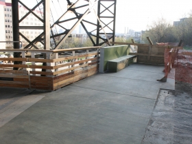 Marsupial Bridge trestle stair under construction.